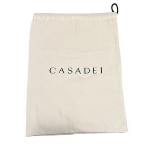 Casadei Unisex White Dustbag with Black Drawstring Closure